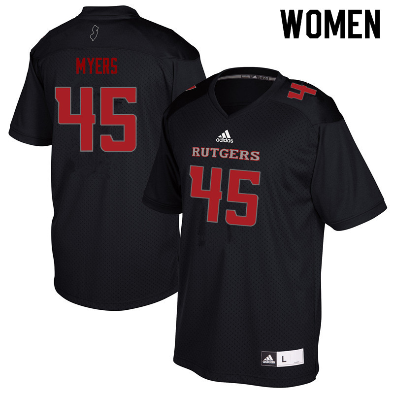 Women #45 Brandon Myers Rutgers Scarlet Knights College Football Jerseys Sale-Black